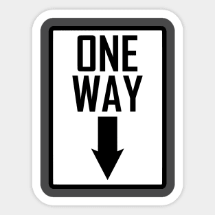 One way sign Sticker